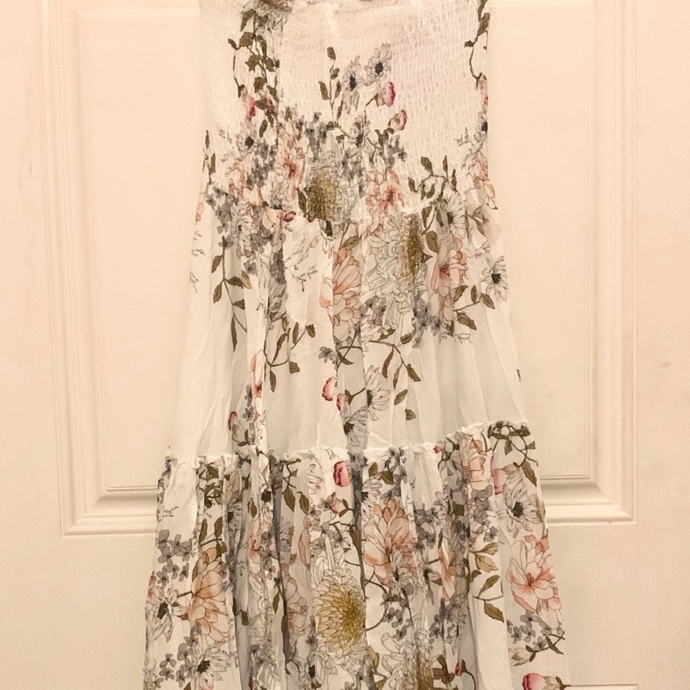 Strapless Floral maxi dress